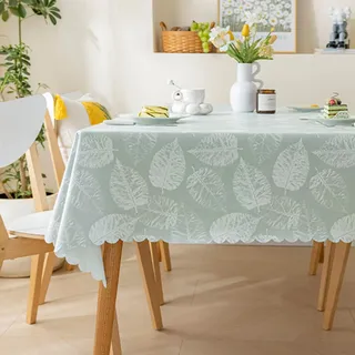 meioro Polyester Tischdecke, Abwaschbar Lotuseffekt Tischtuch, 90x90cm Rechteck Wasserabweisend Tischtücher, Wasserdicht Dekorative Tischabdeckung Schutz für Haus Küche Picknick Party Dekorationen