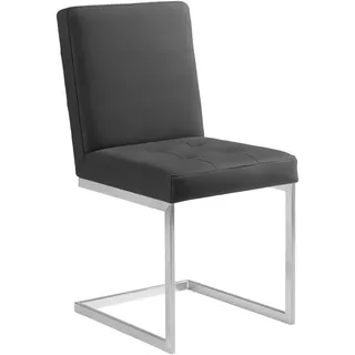 Moderano Schwingstuhl , Edelstahlfarben, Dunkelbraun , Metall, Textil , Uni , eckig , 45x91x58 cm , Goldenes M , Lederauswahl, Stoffauswahl, Typenauswahl , Esszimmer, Stühle, Schwingstühle