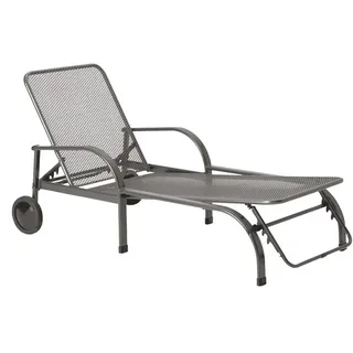 MWH Chalet Gartenliege mit Rollen Stahl iron grey