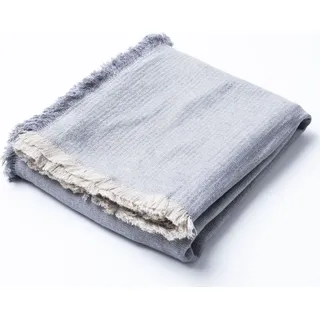 Decke mit Fransen, natur/grau, 150x200 - Grau