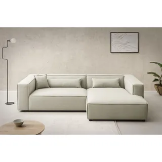 LeGer Home by Lena Gercke Eckcouch Cord 2-Sitzer Hellgrün