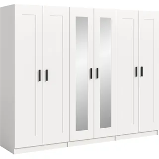 Kleiderschrank HOME AFFAIRE "Farmsen, Schlafzimmerschrank, Garderobe, Schrank", weiß, B:240cm H:195cm T:56cm, FSC-zertifizierter Holzwerkstoff, Schränke, Kleiderschrank, Set best. aus: 3 Kleiderschränken, individuell platzierbar