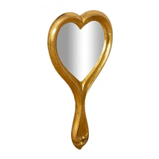 Biscottini Handspiegel 18 x 4 x 32 cm aus Holz | Dekorativer tragbarer Spiegel und Make-up-Spiegel für Mädchen und Mädchen | Tragbarer Friseurspiegel