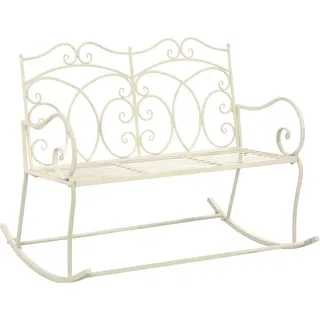 Gartenbank 104 cm Eisen Antik Weiß - Weiß