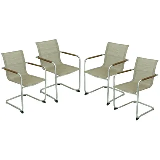 Garden Pleasure Freischwinger »NOVA« (Set) 4 Stk.Edelstahl, beige
