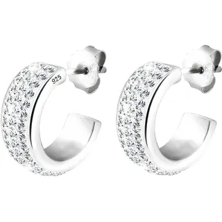 Elli Ohrringe Damen Creolen mit Kristalle in Weiß | Gr.: onesize