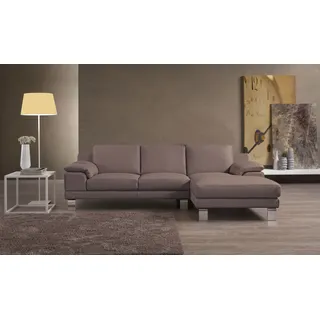 Egoitaliano Ecksofa "Shakira, Design & Sitzkomfort auf hohem Niveau, Breite 236cm, L-Form", mit Recamiere, L-Form, edle Füße, safari
