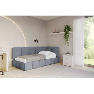 altdecor Jugendbett Avry 90 x 200 cm Textil grau