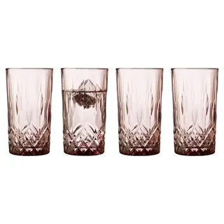 Lyngby Glas Sorrento Highball 38 cl 4 Stck. Pink