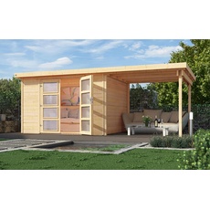 Bild Gartenhaus 321 B 5,29 x 1,94 m natur inkl. Anbau