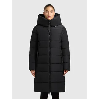 Steppmantel KHUJO "JILIAS6 MATT", Damen, Gr. S (36), schwarz, Steppware, Obermaterial: 100% Polyester. Futter: 100% Nylon. Wattierung: 100% Polyester, unifarben, knielang, elastischer Bund, Mäntel Steppmantel