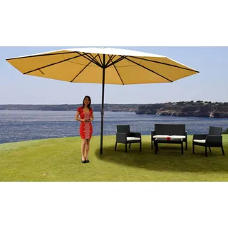 Sonnenschirm Meran Pro, Gastronomie Marktschirm ohne Volant Ø 5m Polyester/Alu 28kg creme ohne Ständer - Beige