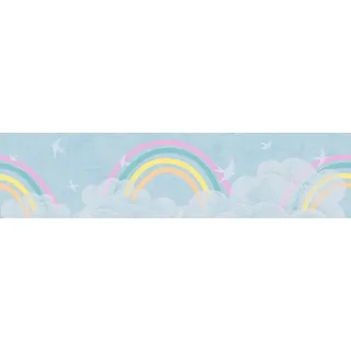 A.S. Création A.S. Creation Vlies-Bordüre Wolken Regenbogen 5 m x 0,13 m Bunt-Blau-Weiß FSC®
