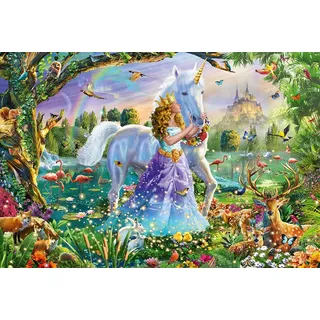 Schmidt Spiele Prinzessin mit Einhorn und Schloss (Kinderpuzzle)