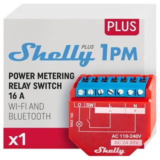 Shelly 1PM, 1-Kanal, Unterputz, Schaltaktor mit Strommessfunktion