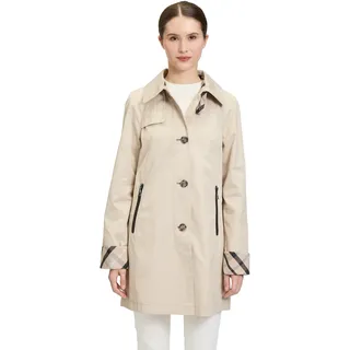 Outdoorjacke GIL BRET, Damen, Gr. 44, silber (silber beige), Obermaterial: 58% Baumwolle, 42% Polyester, unifarben, ausgestellt hüftlang, ohne Ausschnitt, Aufschlag, Jacken Outdoorjacke, mit Ärmelaufschlag