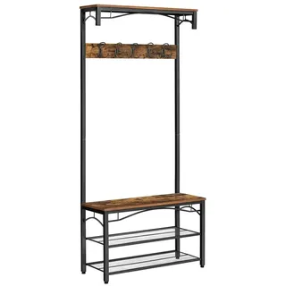 VASAGLE Garderobe Boxxx 80 x 178,5 x 32 cm Braun/Schwarz