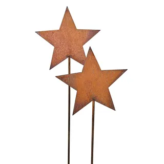 Bornhöft Gartenstecker 2 x 118cm Sterne aus Edelrost Metall Rost Gartendekoration Weihnachten rostige Gartendekoration