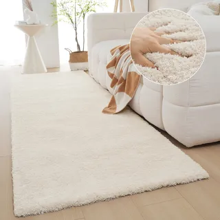 OTTO home Magong Hochflorteppich 80 x 250 cm Beige/Creme