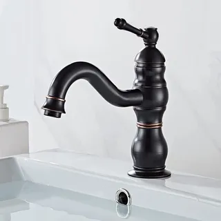 kisimixer Waschtischarmaturen Schwarz Matt Wasserhahn, Armaturen Waschtischarmatur 360°Schwenkbar aus Messing, Einhandmischer Waschtischarmaturen Armatur Waschbecken für Bad, G3/8 Schlauch EU Norm
