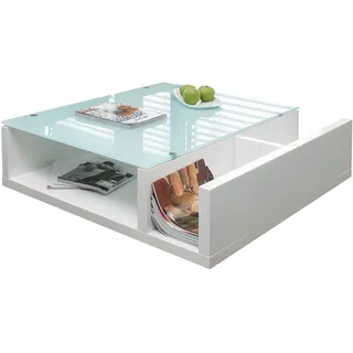 SalesFever Couchtisch skandinavisch Weiß MDF 100 x 30 x 100 cm