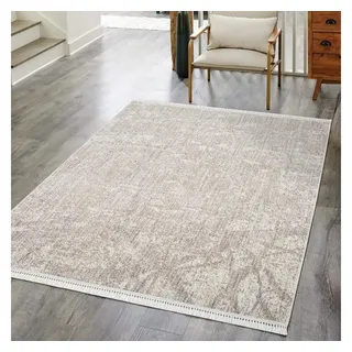Carpet City »CLASICO 9150« rechteckig 11 mm Höhe Läufer, Kurzflor, Hochtief-Muster, Boho, Fransen, Wohnzimmer,