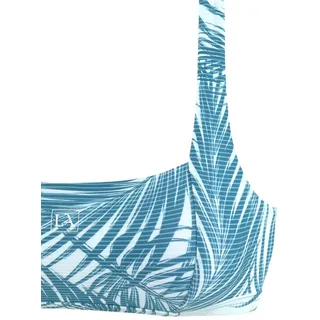 LASCANA ACTIVE Bustier-Bikini-Top Damen petrol-bedruckt Gr.32 Cup A/B