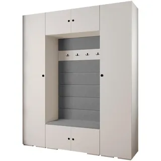 Abiks Möbel Garderoben-Set 236,7/200/47 , Metall , Nachbildung , 10 Fächer , 200x236.7x47 cm , Garderobe, Garderoben-Sets & Garderoben-Serien, Garderoben-Sets