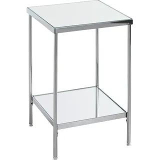 Haku-Möbel Beistelltisch Chrom Metall Glas quadratisch 28x46x28 cm