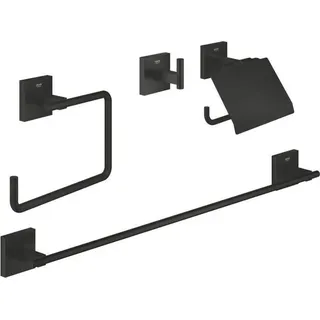 Accessoire Set 4-in-1, GROHE Start Cube, Schwarz Matt, Wandmontage
