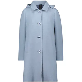 Wolljacke BETTY BARCLAY "Wollmantel mit abnehmbarer Kapuze", Damen, Gr. 40, blau (blau fog), Obermaterial: 70% Wolle mw. 30% Polyester PES., Jacken Wolljacke
