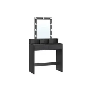 VASAGLE Schminktisch weiß rechteckig, Wangen-Gestell weiß, 80,0 x 40,0 x 145,0 cm