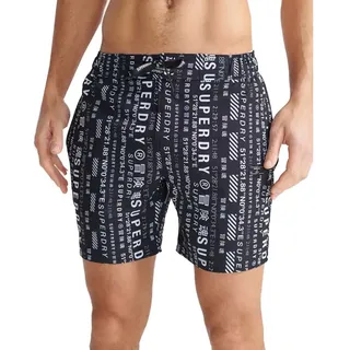 Superdry All Over Print 21 ́ ́ Badeshorts - Black Aop - S