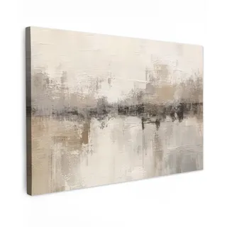 MuchoWow Leinwandbild Moderne Kunst - Abstrakt - Beige XXL 150x100 cm , Textil , Rechteckig , 150x100 cm , FSC 100% , gerahmt , Bilder & Rahmen, Bilder, Leinwandbilder