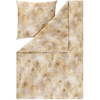 Estella Bettwäsche , Goldfarben , Textil , Paisley , 135x200 cm , Textiles Vertrauen - Oeko-Tex® , hautfreundlich , Heimtextilien, Bettwäsche & Leintücher, Bettwäsche, Makosatin-Bettwäsche