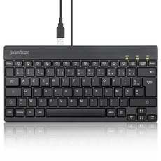 Perixx PERIBOARD-426 Mini-Tastatur mit USB-Kabel, Französisch AZERTY, Schwarz