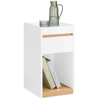 SoBuy Nachttisch Weiß , Holzwerkstoff , 30x55x35 cm , Schlafzimmer, Nachtkästchen