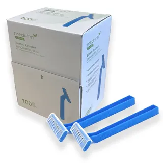 Medi-Inn Einmalrasierer Einwegrasierer Farbe blau (einschneidig, 100 Stück)