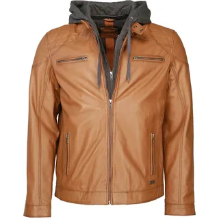 Lederjacke MUSTANG "Lederjacke Foster", Herren, Gr. M, braun (cognac), Obermaterial: 100% Lammleder LEL. Futter: 100% Baumwolle CO., Jacken Lederjacke