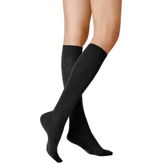 KUNERT Damen Kniestrümpfe Soft Wool Cotton weich Black 0070 39-42