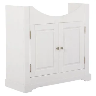 Landhaus Waschtisch Luxus Qualität Waschbecken Becken mit Unterschrank 85x35x81 - Weiß