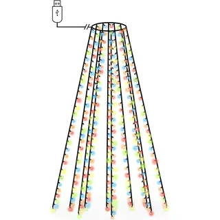 vidaXL Weihnachtsbaum-Lichternetz mit 300 LEDs Mehrfarbig 300 cm - dunkelgrün