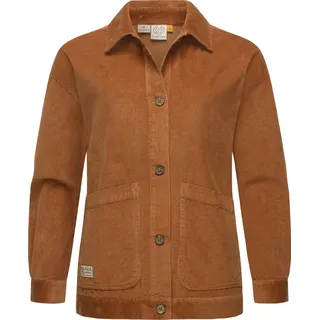 Cordjacke RAGWEAR "Cordjacke Ennea", Damen, Gr. L, braun (braun sugar), Obermaterial: 100% Baumwolle CO., gerade hüftbedeckend, Umschlagsaum, Jacken Cordjacke, Leichte Damen Übergangsjacke aus Kord