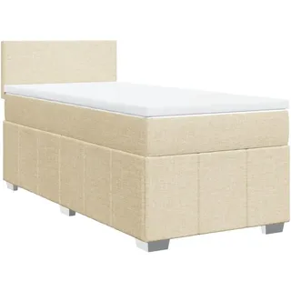 Boxspringbett mit Matratze Creme 80x200 cm Stoff - Creme