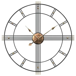 vidaXL Wanduhr Schwarz Ø60 cm Eisen - Schwarz