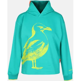 Kapuzenpullover SALZHAUT "Hoodie ADJÜS", Damen, Gr. XS, blau (lagoon), Obermaterial: 80% Baumwolle CO (CMIA). 20% Polyester PES., Pullover Kapuzenpullover