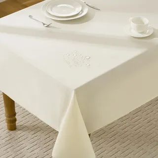 FIBORIA Tischdecke Beige 140x240cm Abwischbare Outdoor Tischdecken Rechteckig Leinenoptik Tischtuch Abwaschbar Wasserabweisende Tischwäsche Table Cloth für Frühling,Garten,Hochzeiten,Ostern