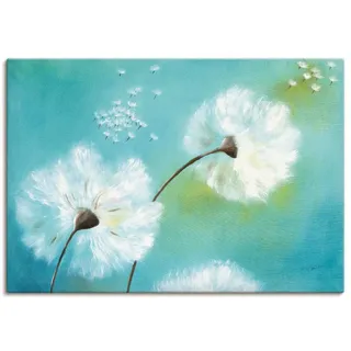 ARTland Leinwandbild Pusteblumen Größe: 100x70 cm - Türkis