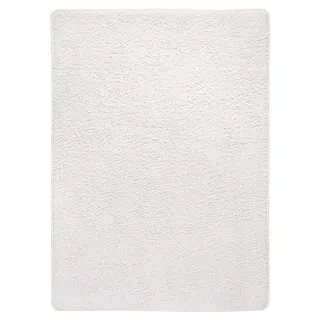 misento Teppich Shaggy klassischer einfarbiger Wohnzimmerteppich Schlafzimmer Esszimmer Creme-weiß 50 x 80 cm