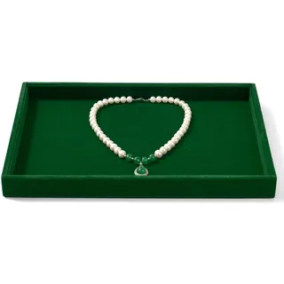 Oirlv Jahrgang Grün Samt Schmucktablett für Schmuckschatulle Schmuckaufbewahrung Schmuck Organizerblett